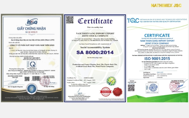 Chứng Nhận Nam Thiên Sáng