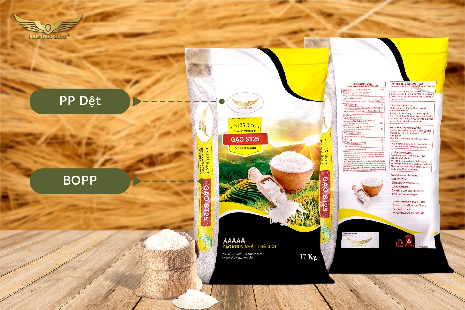 Bao Ghép Màng BOPP Đựng Gạo In Ống Đồng | Bao Bì Cao Cấp