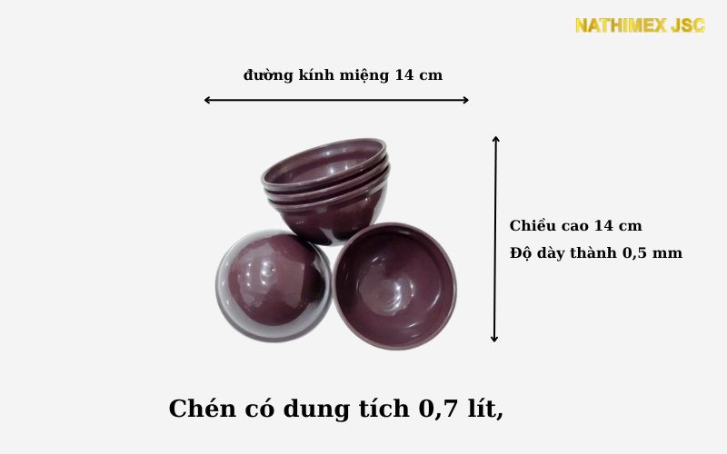Chén nhựa hứng mủ có dung tích 0.7 lít